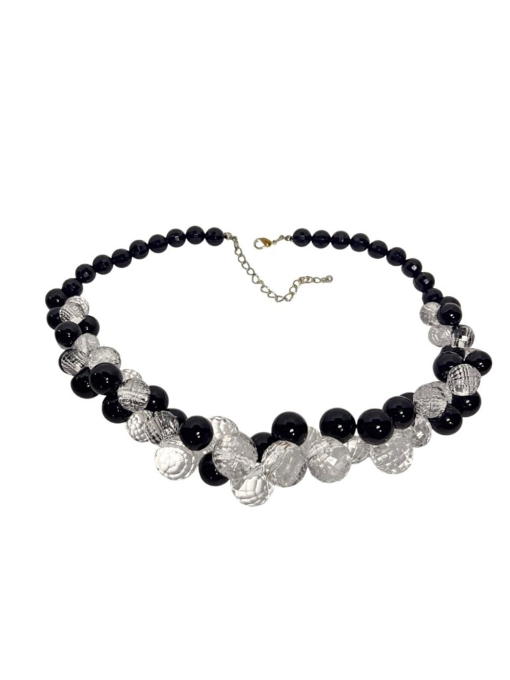Black And Clear Bauble Statement Necklace (6329) - Picture 5 of 6